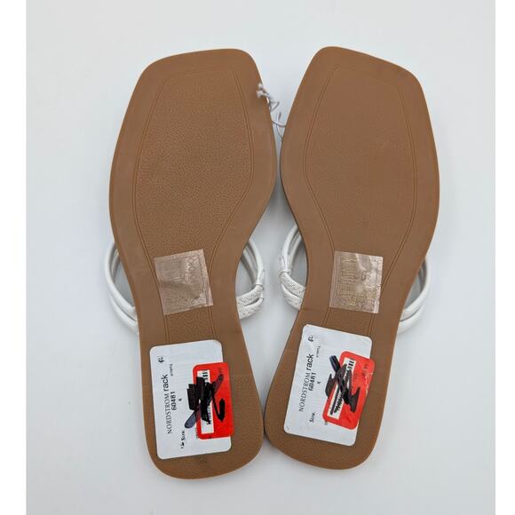 Azalea Wang Stetson Tubular Straps Knot Flat Sandals Women's White Size US6 EU37 - Picture 8 of 12